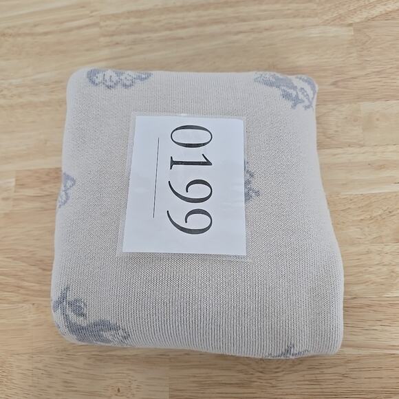 Rebecca Taylor Wool Puff Sleeve Sweater Size Medium Floral Blue Cream Cottage - Picture 9 of 9